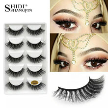 Load image into Gallery viewer, 5 Pairs 3D Eyelashes Hand made Reusable mink eyelashes natural dramatic eyelashes for Makeup Lash Cilio mink Maquiagem Faux Cils