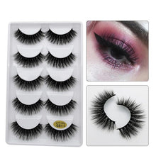 Load image into Gallery viewer, 5 Pairs 3D Eyelashes Hand made Reusable mink eyelashes natural dramatic eyelashes for Makeup Lash Cilio mink Maquiagem Faux Cils