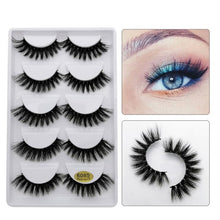 Load image into Gallery viewer, 5 Pairs 3D Eyelashes Hand made Reusable mink eyelashes natural dramatic eyelashes for Makeup Lash Cilio mink Maquiagem Faux Cils