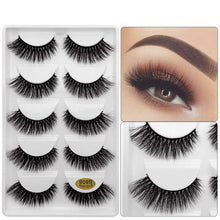 Load image into Gallery viewer, 5 Pairs 3D Eyelashes Hand made Reusable mink eyelashes natural dramatic eyelashes for Makeup Lash Cilio mink Maquiagem Faux Cils