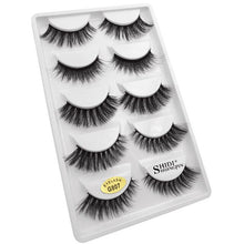 Load image into Gallery viewer, 5 Pairs 3D Eyelashes Hand made Reusable mink eyelashes natural dramatic eyelashes for Makeup Lash Cilio mink Maquiagem Faux Cils