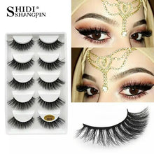 Load image into Gallery viewer, 5 Pairs 3D Eyelashes Hand made Reusable mink eyelashes natural dramatic eyelashes for Makeup Lash Cilio mink Maquiagem Faux Cils