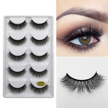 Load image into Gallery viewer, 5 Pairs 3D Eyelashes Hand made Reusable mink eyelashes natural dramatic eyelashes for Makeup Lash Cilio mink Maquiagem Faux Cils