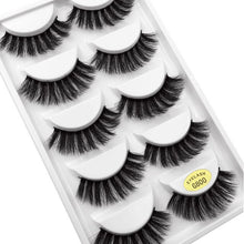 Load image into Gallery viewer, 5 Pairs 3D Eyelashes Hand made Reusable mink eyelashes natural dramatic eyelashes for Makeup Lash Cilio mink Maquiagem Faux Cils