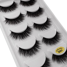 Load image into Gallery viewer, 5 Pairs 3D Eyelashes Hand made Reusable mink eyelashes natural dramatic eyelashes for Makeup Lash Cilio mink Maquiagem Faux Cils
