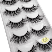 Load image into Gallery viewer, 5 Pairs 3D Eyelashes Hand made Reusable mink eyelashes natural dramatic eyelashes for Makeup Lash Cilio mink Maquiagem Faux Cils