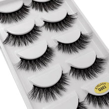 Load image into Gallery viewer, 5 Pairs 3D Eyelashes Hand made Reusable mink eyelashes natural dramatic eyelashes for Makeup Lash Cilio mink Maquiagem Faux Cils