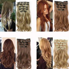 Load image into Gallery viewer, MERISI HAIR 22 Synthetic Deep Wave Hair Heat Resistant Light Brown Gray Blond Women Hair Extension Set Clip In Ombre Hair