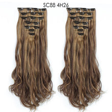 Load image into Gallery viewer, MERISI HAIR 22 Synthetic Deep Wave Hair Heat Resistant Light Brown Gray Blond Women Hair Extension Set Clip In Ombre Hair