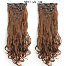 Load image into Gallery viewer, MERISI HAIR 22 Synthetic Deep Wave Hair Heat Resistant Light Brown Gray Blond Women Hair Extension Set Clip In Ombre Hair