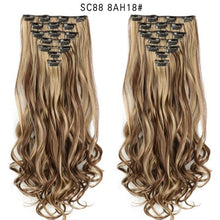 Load image into Gallery viewer, MERISI HAIR 22 Synthetic Deep Wave Hair Heat Resistant Light Brown Gray Blond Women Hair Extension Set Clip In Ombre Hair