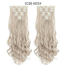 Load image into Gallery viewer, MERISI HAIR 22 Synthetic Deep Wave Hair Heat Resistant Light Brown Gray Blond Women Hair Extension Set Clip In Ombre Hair