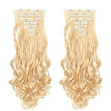 Load image into Gallery viewer, MERISI HAIR 22 Synthetic Deep Wave Hair Heat Resistant Light Brown Gray Blond Women Hair Extension Set Clip In Ombre Hair