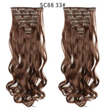 Load image into Gallery viewer, MERISI HAIR 22 Synthetic Deep Wave Hair Heat Resistant Light Brown Gray Blond Women Hair Extension Set Clip In Ombre Hair