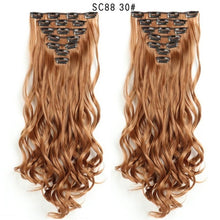 Load image into Gallery viewer, MERISI HAIR 22 Synthetic Deep Wave Hair Heat Resistant Light Brown Gray Blond Women Hair Extension Set Clip In Ombre Hair