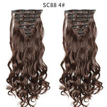 Load image into Gallery viewer, MERISI HAIR 22 Synthetic Deep Wave Hair Heat Resistant Light Brown Gray Blond Women Hair Extension Set Clip In Ombre Hair