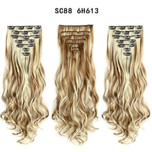 Load image into Gallery viewer, MERISI HAIR 22 Synthetic Deep Wave Hair Heat Resistant Light Brown Gray Blond Women Hair Extension Set Clip In Ombre Hair