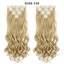 Load image into Gallery viewer, MERISI HAIR 22 Synthetic Deep Wave Hair Heat Resistant Light Brown Gray Blond Women Hair Extension Set Clip In Ombre Hair