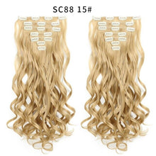 Load image into Gallery viewer, MERISI HAIR 22 Synthetic Deep Wave Hair Heat Resistant Light Brown Gray Blond Women Hair Extension Set Clip In Ombre Hair