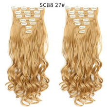Load image into Gallery viewer, MERISI HAIR 22 Synthetic Deep Wave Hair Heat Resistant Light Brown Gray Blond Women Hair Extension Set Clip In Ombre Hair