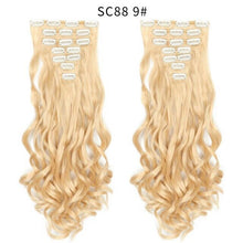 Load image into Gallery viewer, MERISI HAIR 22 Synthetic Deep Wave Hair Heat Resistant Light Brown Gray Blond Women Hair Extension Set Clip In Ombre Hair