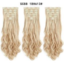 Load image into Gallery viewer, MERISI HAIR 22 Synthetic Deep Wave Hair Heat Resistant Light Brown Gray Blond Women Hair Extension Set Clip In Ombre Hair