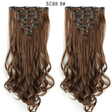 Load image into Gallery viewer, MERISI HAIR 22 Synthetic Deep Wave Hair Heat Resistant Light Brown Gray Blond Women Hair Extension Set Clip In Ombre Hair