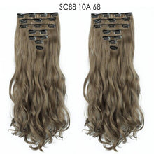 Load image into Gallery viewer, MERISI HAIR 22 Synthetic Deep Wave Hair Heat Resistant Light Brown Gray Blond Women Hair Extension Set Clip In Ombre Hair