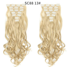 Load image into Gallery viewer, MERISI HAIR 22 Synthetic Deep Wave Hair Heat Resistant Light Brown Gray Blond Women Hair Extension Set Clip In Ombre Hair
