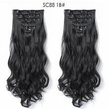 Load image into Gallery viewer, MERISI HAIR 22 Synthetic Deep Wave Hair Heat Resistant Light Brown Gray Blond Women Hair Extension Set Clip In Ombre Hair
