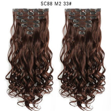 Load image into Gallery viewer, MERISI HAIR 22 Synthetic Deep Wave Hair Heat Resistant Light Brown Gray Blond Women Hair Extension Set Clip In Ombre Hair