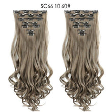 Load image into Gallery viewer, MERISI HAIR 22 Synthetic Deep Wave Hair Heat Resistant Light Brown Gray Blond Women Hair Extension Set Clip In Ombre Hair