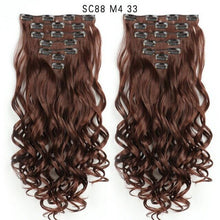 Load image into Gallery viewer, MERISI HAIR 22 Synthetic Deep Wave Hair Heat Resistant Light Brown Gray Blond Women Hair Extension Set Clip In Ombre Hair