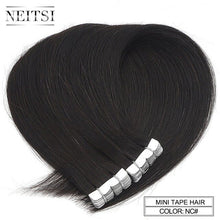 Load image into Gallery viewer, Neitsi Mini Tape In Non-Remy Human Hair Adhesive Extension 12" 16" 20" 10/20/40pcs 13 Colors Straight Skin Weft Natural Hair