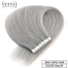 Load image into Gallery viewer, Neitsi Mini Tape In Non-Remy Human Hair Adhesive Extension 12" 16" 20" 10/20/40pcs 13 Colors Straight Skin Weft Natural Hair