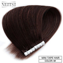 Load image into Gallery viewer, Neitsi Mini Tape In Non-Remy Human Hair Adhesive Extension 12" 16" 20" 10/20/40pcs 13 Colors Straight Skin Weft Natural Hair