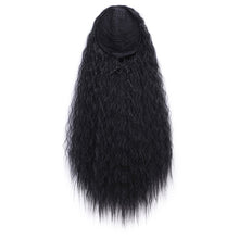 Load image into Gallery viewer, Doris Beauty Long Afro Kinky Curly Ponytail Extension 22 Inch Synthetic Drawstring Corn Hair Piece for Women Black Brown