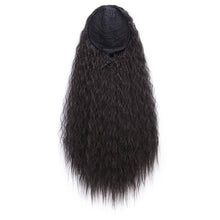 Load image into Gallery viewer, Doris Beauty Long Afro Kinky Curly Ponytail Extension 22 Inch Synthetic Drawstring Corn Hair Piece for Women Black Brown
