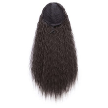 Load image into Gallery viewer, Doris Beauty Long Afro Kinky Curly Ponytail Extension 22 Inch Synthetic Drawstring Corn Hair Piece for Women Black Brown