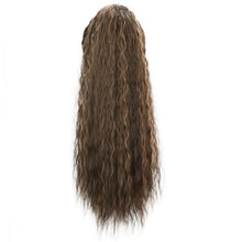 Load image into Gallery viewer, Doris Beauty Long Afro Kinky Curly Ponytail Extension 22 Inch Synthetic Drawstring Corn Hair Piece for Women Black Brown