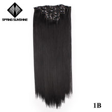 Load image into Gallery viewer, Spring sunshine 22'' 140G Long Blonde Straight Clip In Hair Extensions Synthetic Fake Hairpiece False hair 16Clips