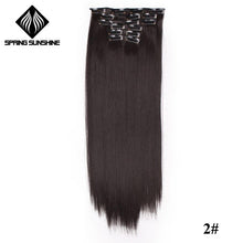 Load image into Gallery viewer, Spring sunshine 22'' 140G Long Blonde Straight Clip In Hair Extensions Synthetic Fake Hairpiece False hair 16Clips
