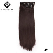 Load image into Gallery viewer, Spring sunshine 22'' 140G Long Blonde Straight Clip In Hair Extensions Synthetic Fake Hairpiece False hair 16Clips