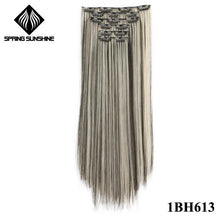 Load image into Gallery viewer, Spring sunshine 22'' 140G Long Blonde Straight Clip In Hair Extensions Synthetic Fake Hairpiece False hair 16Clips