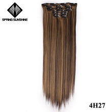 Load image into Gallery viewer, Spring sunshine 22'' 140G Long Blonde Straight Clip In Hair Extensions Synthetic Fake Hairpiece False hair 16Clips