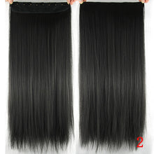 Load image into Gallery viewer, Soowee 60cm Long Straight Women Clip in Hair Extensions Black Brown High Tempreture Synthetic Hair Piece