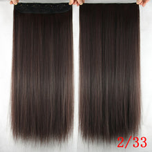 Load image into Gallery viewer, Soowee 60cm Long Straight Women Clip in Hair Extensions Black Brown High Tempreture Synthetic Hair Piece