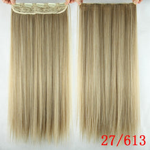 Load image into Gallery viewer, Soowee 60cm Long Straight Women Clip in Hair Extensions Black Brown High Tempreture Synthetic Hair Piece