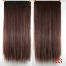 Load image into Gallery viewer, Soowee 60cm Long Straight Women Clip in Hair Extensions Black Brown High Tempreture Synthetic Hair Piece