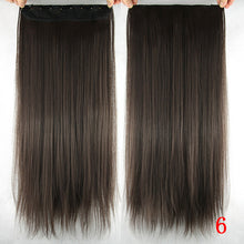 Load image into Gallery viewer, Soowee 60cm Long Straight Women Clip in Hair Extensions Black Brown High Tempreture Synthetic Hair Piece